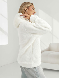 Bluza damska z kapturem biała OZONEE JS/HH192/1