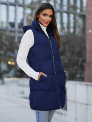 Стьобаний жіночий жилет tемно-cиня OZONEE JS/M721/215Z