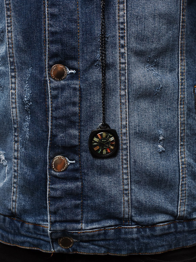 Kurtka jeans męska ciemno-niebieska OZONEE G/600