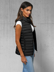 Kamizelka damska pikowana czarna OZONEE JS/16M9155/392