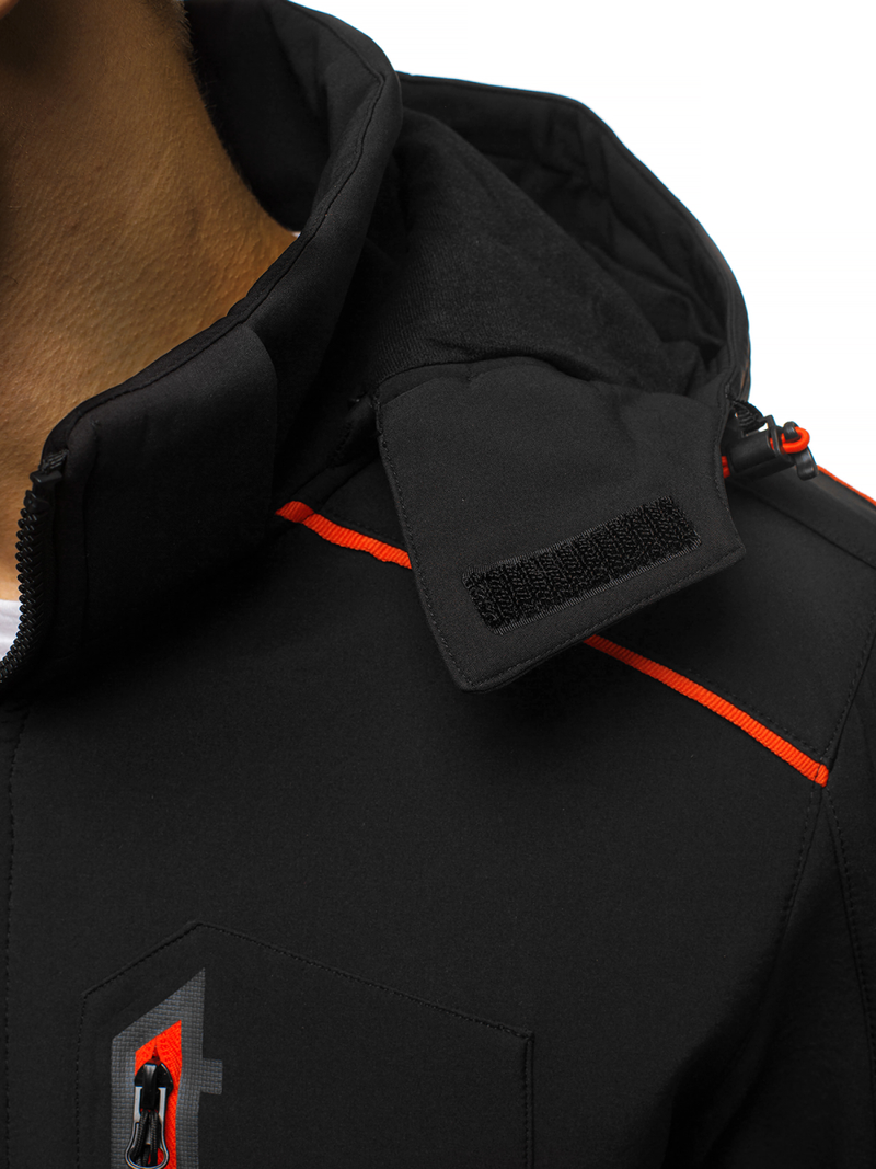 Kurtka męska softshell czarno-pomarańczowa OZONEE GE/12259