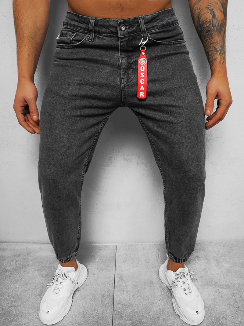 Чоловічі джинси джоггери графіт OZONEE DO/6108