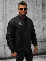 Kurtka przejściowa męska bomberka czarna OZONEE O/JR1120