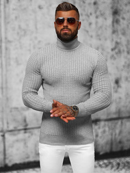 Sweter męski golf szary OZONEE L/1539Z