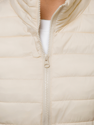 Kamizelka damska pikowana ecru OZONEE JS/M23038/57