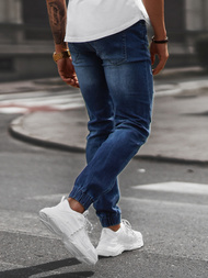 Spodnie jeansowe joggery męskie ciemno-niebieskie OZONEE NB/MP0014BSZ