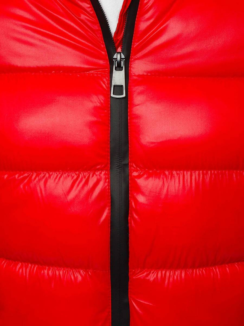 Kurtka pikowana damska czerwona OZONEE JS/M23061/5