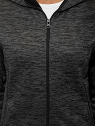 Bluza damska rozpinana z kapturem czarna OZONEE JS/HD111/1