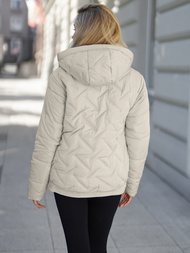 Kurtka zimowa damska pikowana beżowa OZONEE JS/16M9300/280