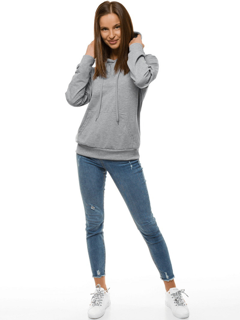 Bluza z kapturem damska szara OZONEE JS/68B20002/2