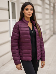 Kurtka damska pikowana bordowa OZONEE JS/11Z8170