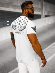 T-shirt męski slim fit biały OZONEE NB/MT3053Z