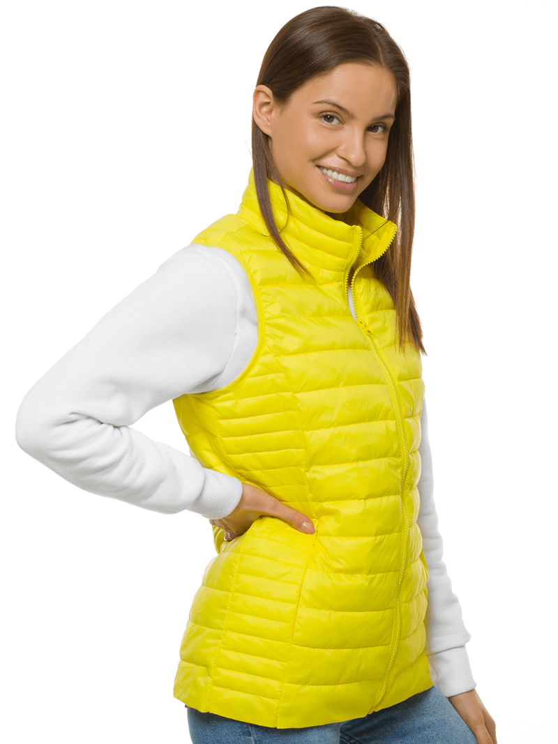 Kamizelka damska pikowana żółto-neonowa OZONEE JS/M23038/254
