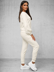 Жіночий спортивний костюм з двох частин Кремовий OZONEE O/12113Z