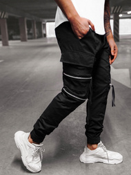 Spodnie męskie chino joggery czarne OZONEE G/11146
