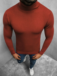 Sweter męski golf ciemny-camel OZONEE TMK/YY02/10Z