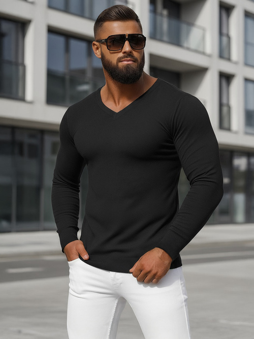 Sweter męski czarny OZONEE NB/MMB601/4Z