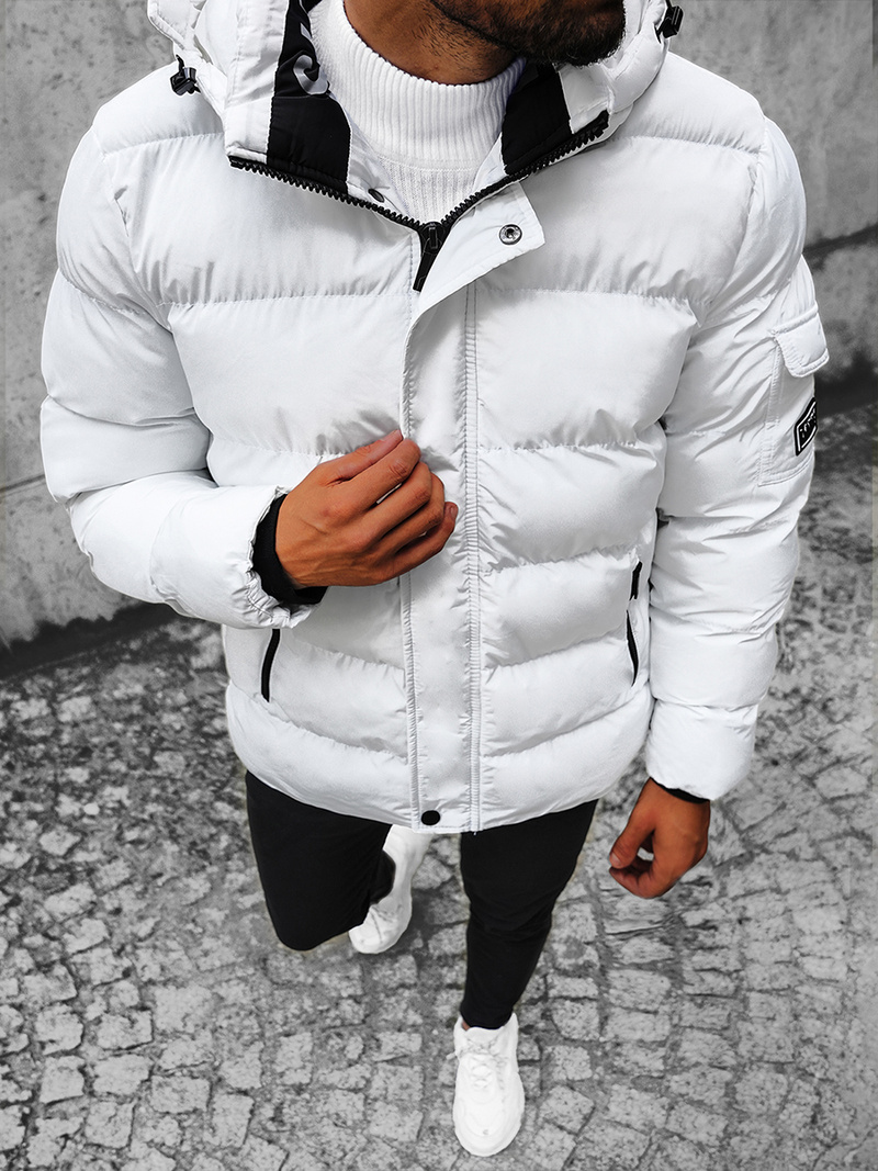 Kurtka zimowa męska pikowana biała OZONEE N/7332