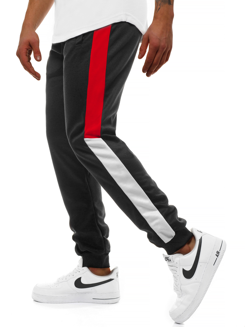 Spodnie dresowe męskie czarne OZONEE JS/JZ11012