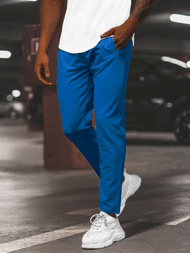 Spodnie dresowe męskie niebieskie b/18203022z