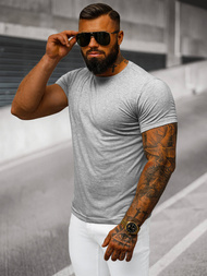 T-shirt męski bez nadruku szary OZONEE JS/712005Z