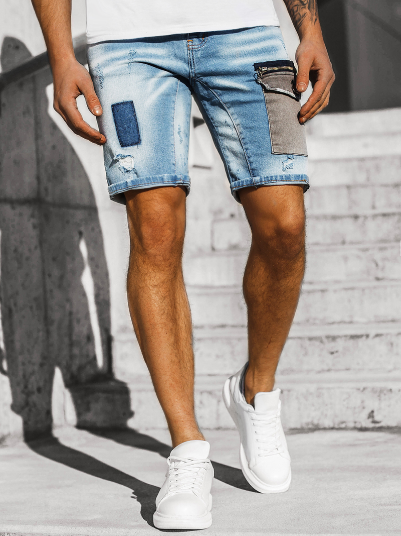 Шорти джинсові чоловічі Яскраво-Синi OZONEE G/1071