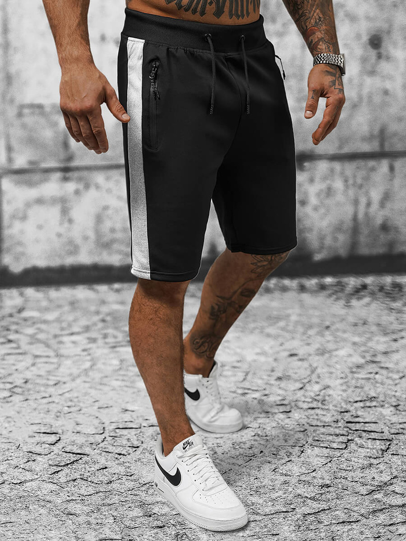 Spodenki dresowe męskie czarne OZONEE JS/8K281