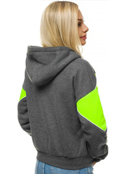 Bluza z kapturem damska grafitowa OZONEE JS/KSW2036