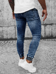 Spodnie jeansowe joggery męskie niebieskie OZONEE NB/MP0055B
