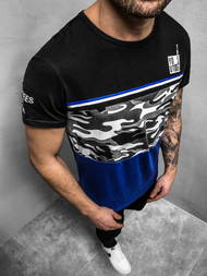 T-Shirt męski czarny OZONEE JS/SS10979Z