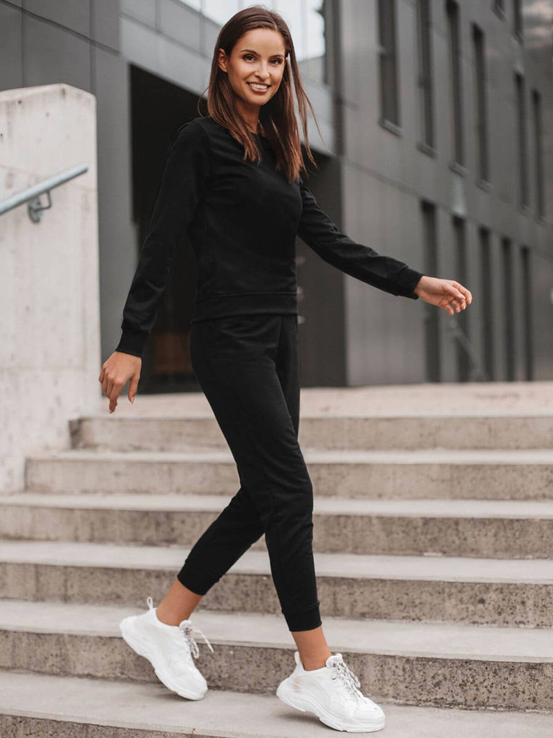 Komplet dresowy dwuczęściowy czarny OZONEE O/MB2037/21