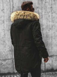 Kurtka zimowa męska z futerkiem czarna OZONEE O/5578