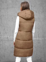 Стьобаний жіночий жилет Темно-Бежева OZONEE JS/16M9093/62Z