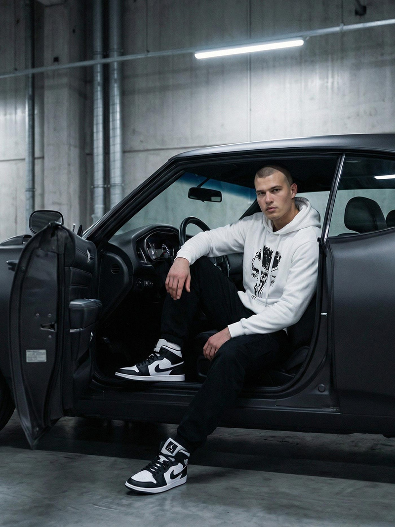 Bluza z kapturem męska biała OZONEE JS/65B3907/1Z