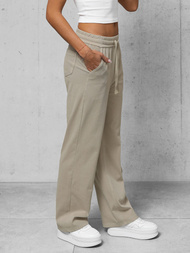 Spodnie jeansowe damskie wide leg ecru OZONEE O/330098