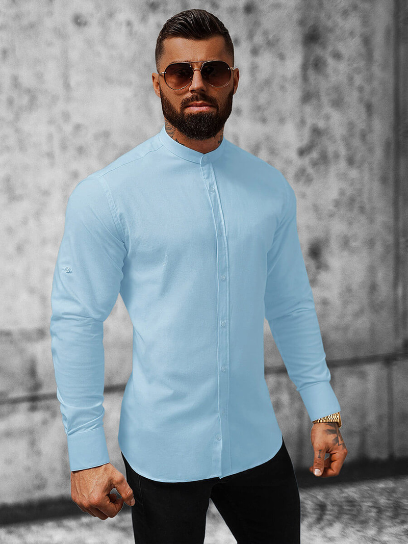 Класична сорочка чоловіча Блакитна OZONEE O/V36