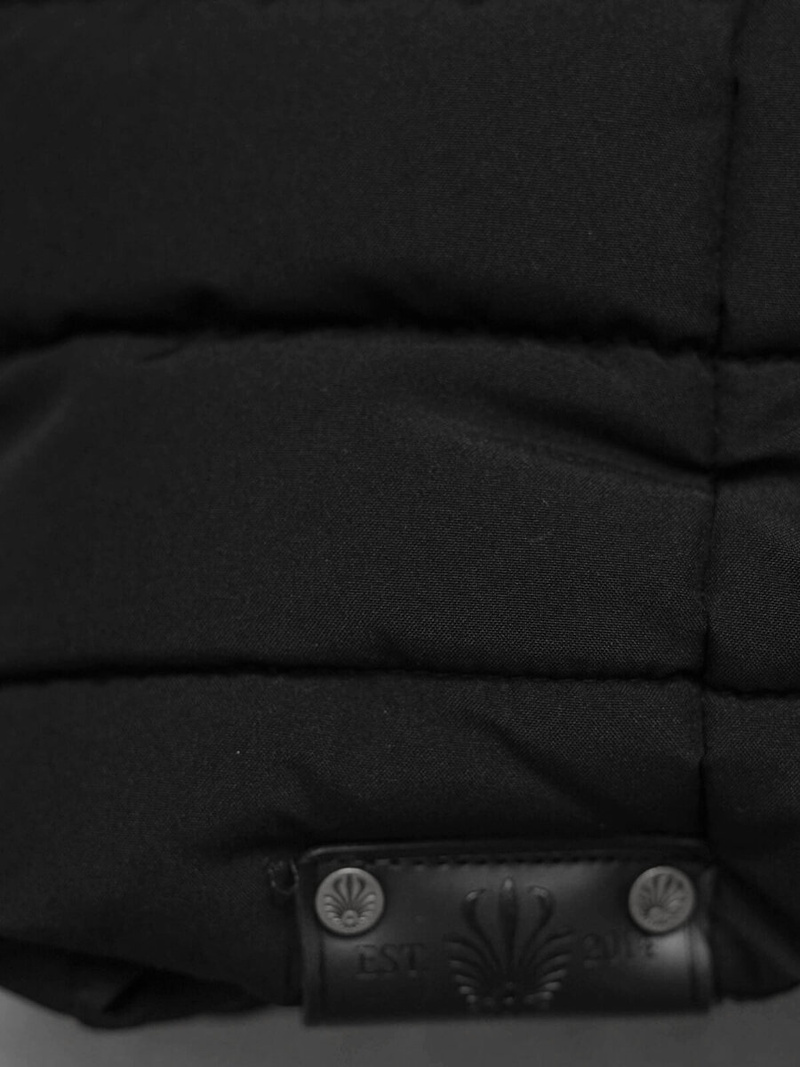 Kurtka zimowa damska długa pikowana czarna OZONEE O/W377Z