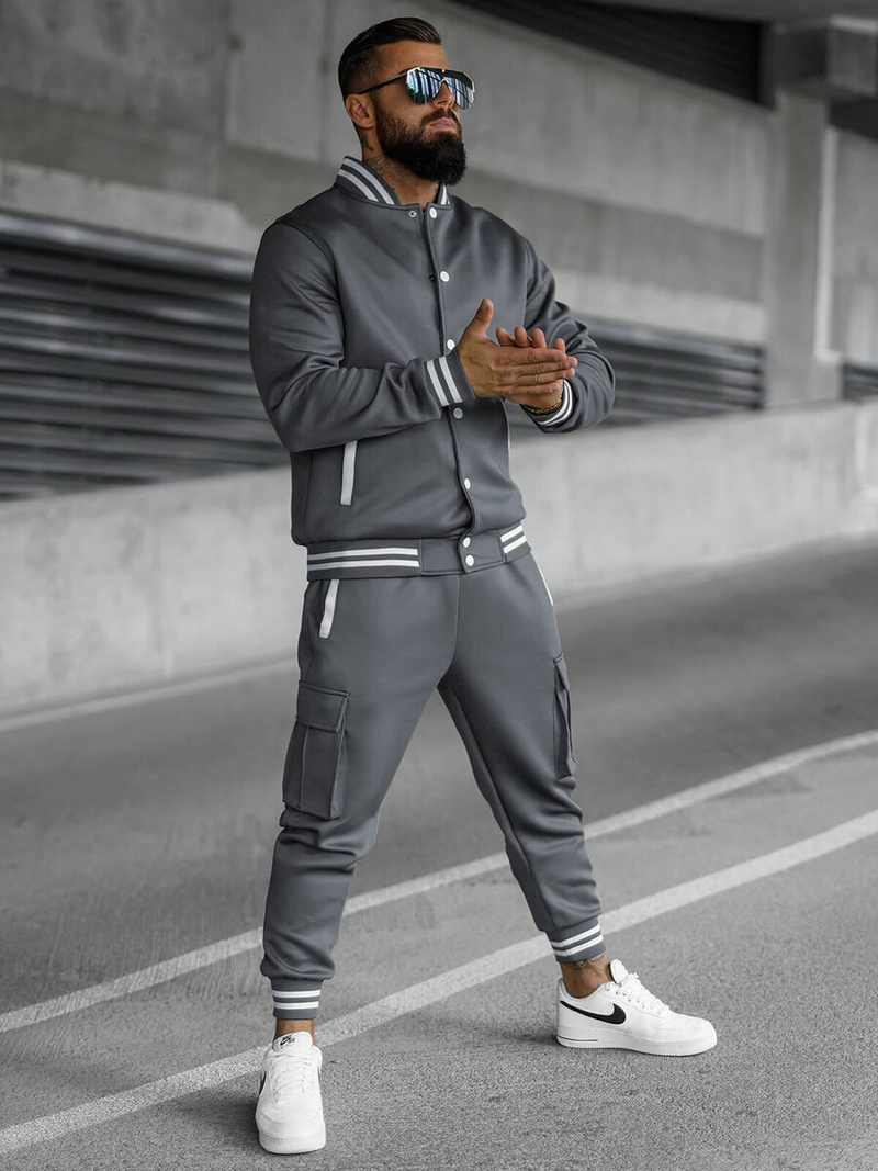 Komplet dresowy męski grafitowy OZONEE JS/27C6505/5Z