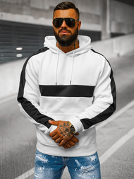 Bluza z kapturem męska biała OZONEE JS/3B565