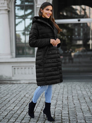 Płaszcz zimowy damski czarny OZONEE JS/5M3159/392