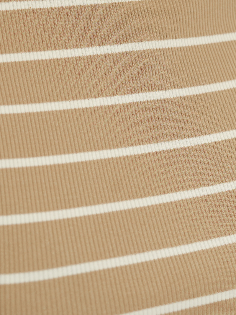 T-shirt damski w paski beżowy OZONEE JS/96T659/6