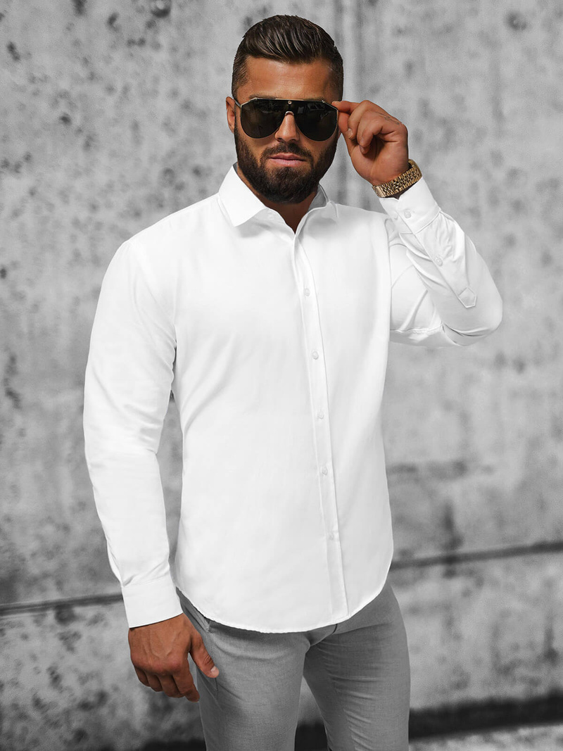 Koszula męska biała OZONEE O/3777