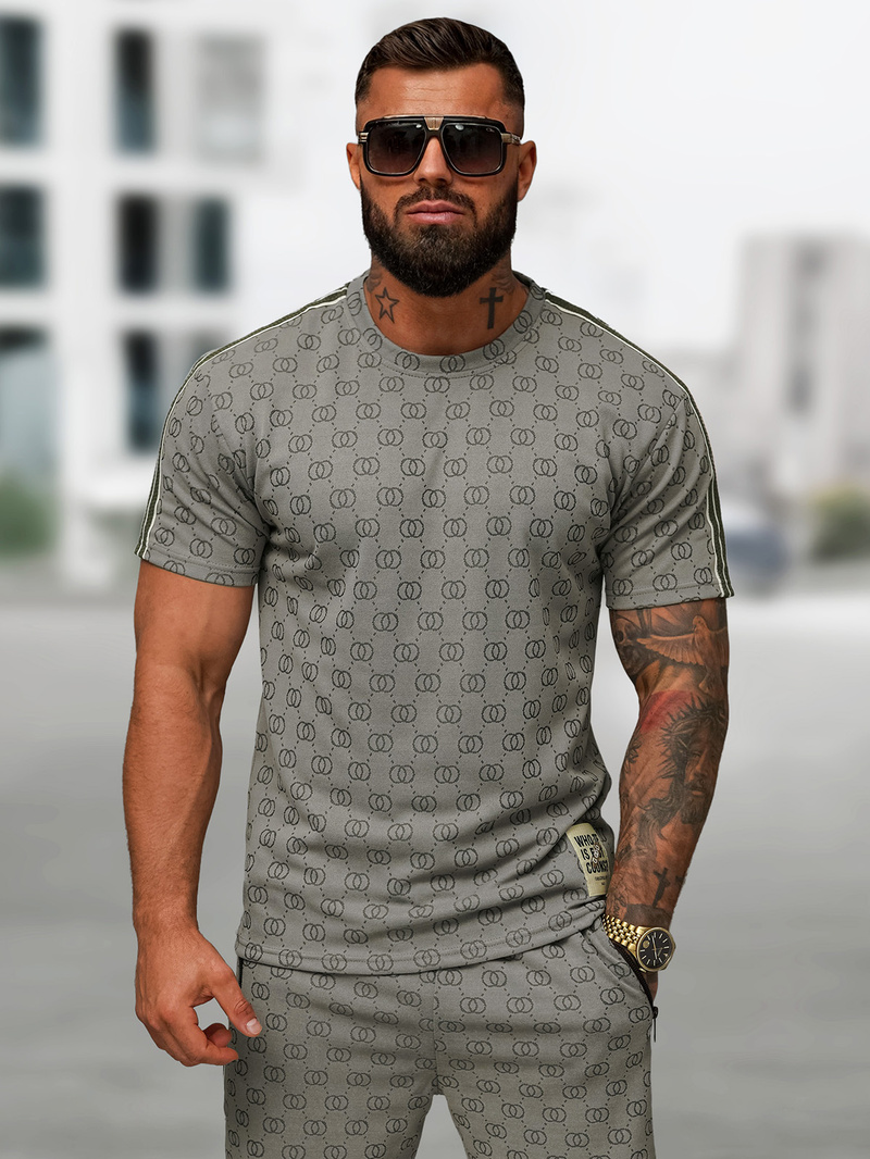 Komplet dresowy męski krótki ciemno-szary OZONEE O/QQ1608AB