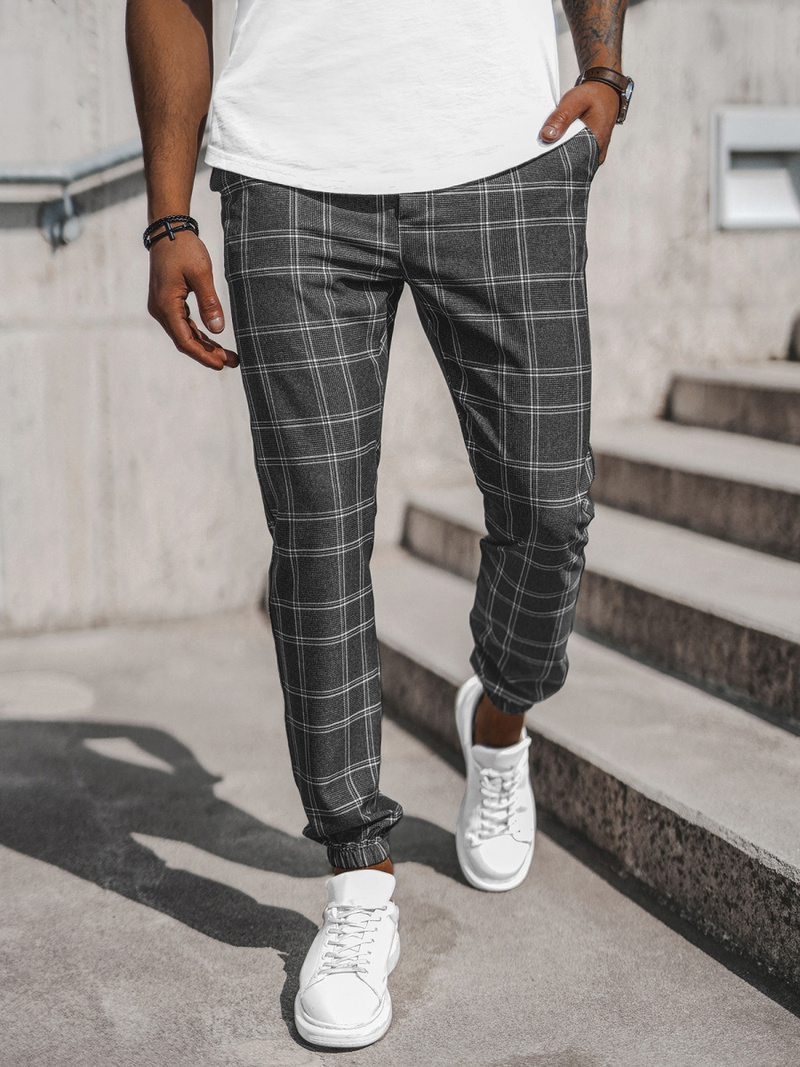 Чоловічі штани джоггери чинос графіт OZONEE DJ/2286/22Z