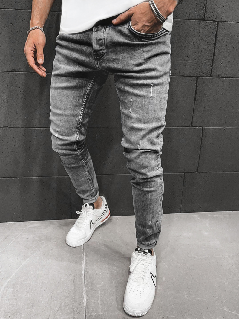 Spodnie męskie jeans szare OZONEE O/B5811