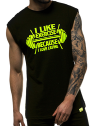 Koszulka bez rękawów męska czarno-żółta OZONEE MACH/M1210