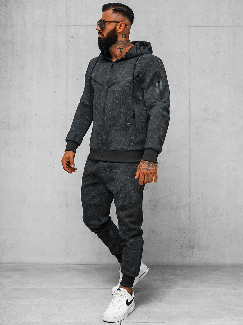 Komplet dresowy męski czarny OZONEE JS/27C6503/3