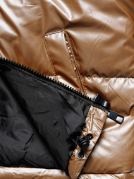 Kurtka zimowa damska pikowana camelowa OZONEE JS/5M3193/84