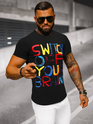 T-shirt męski czarny OZONEE O/T125/3Z