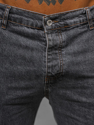 Spodnie jeansowe męskie wide leg grafitowe OZONEE DO/4001